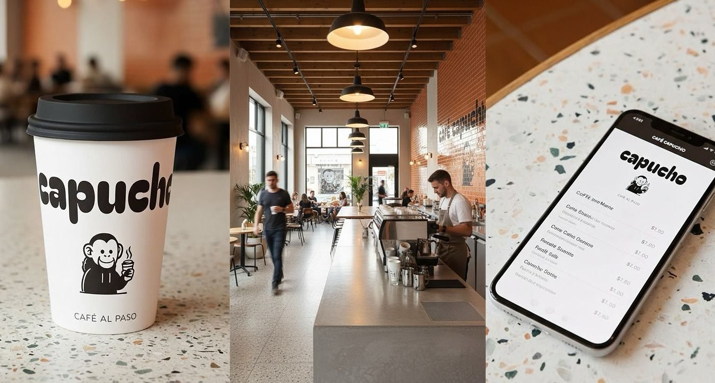 Imagen del Cafe capucho, diseño integral que abarca interiorismo, branding y aplicacion movil